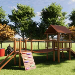 Playground Infantil de Madeira Tratada - Tekmad Modelo TK2