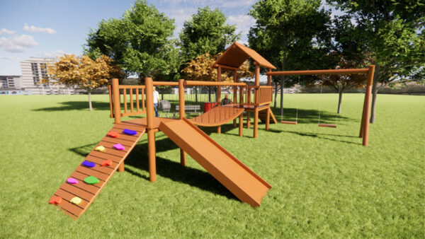 Playground Infantil de Madeira Tratada - Tekmad Modelo TK3