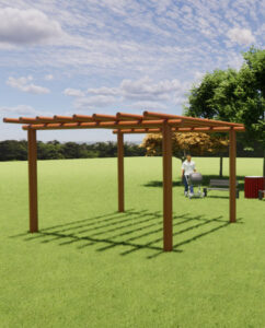 Pergolado eucalipto tratado roliço - Tekmad